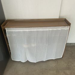 Modern Wood Shoe Storage Cabinet with Fabric Curtain Front