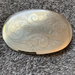 Engraved German Silver Belt Buckle