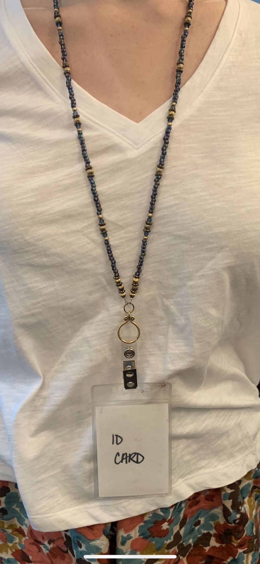 Beaded ID Holder Necklace