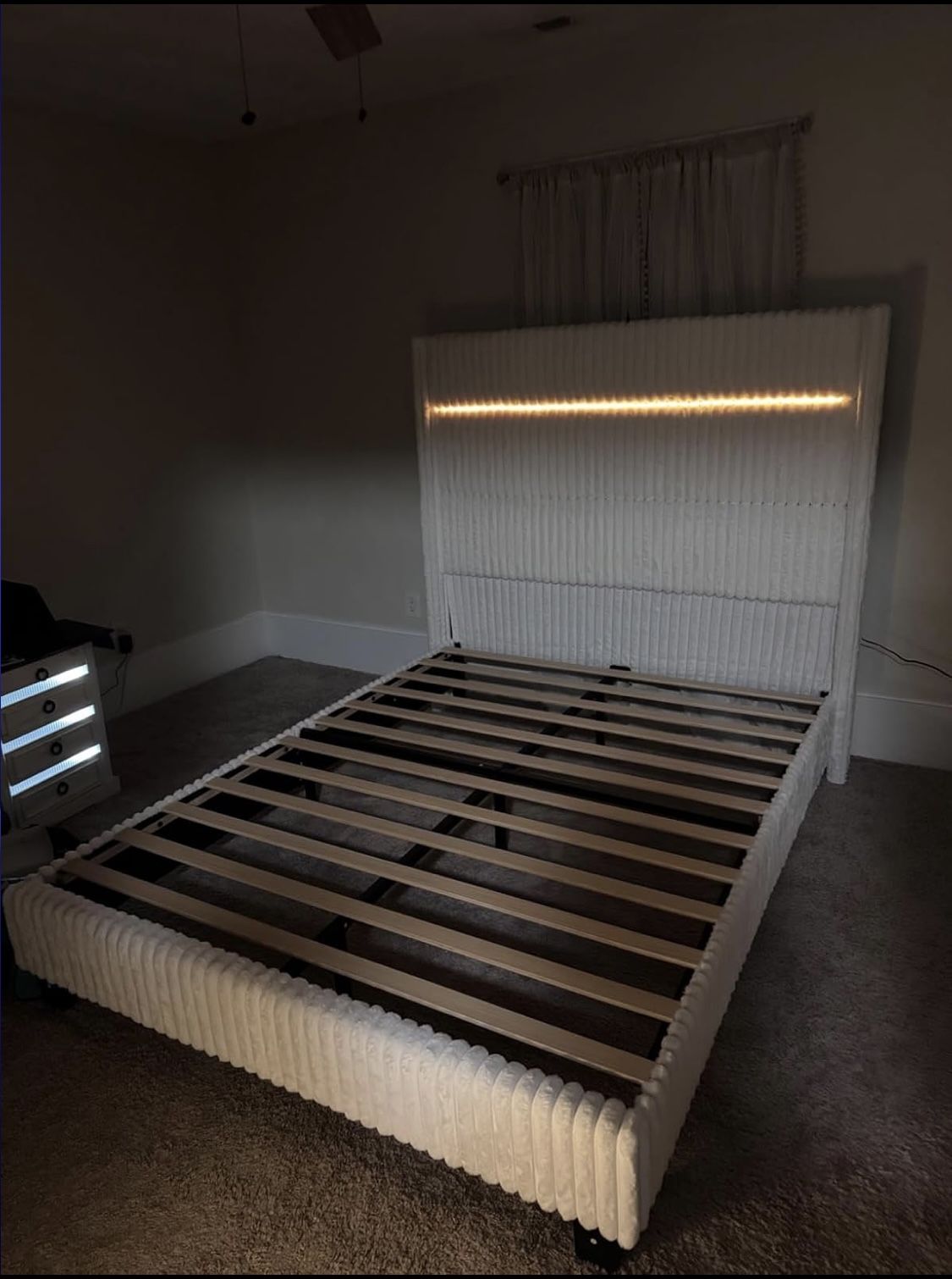 60" Tall Queen Bed Frame with LED Lights