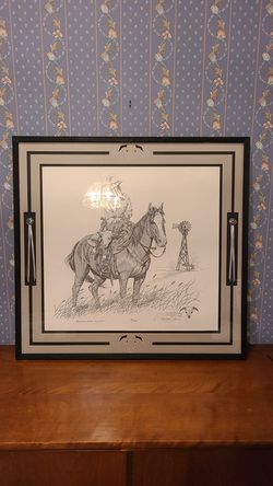 Beautiful print entitled bringing home the stray by dan brewer