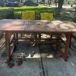 Outdoor Wood Table and Chairs