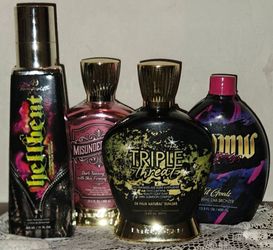 X4 NEW DESIGNER SKIN MISBEHAVED TRIPLE THREAT AUSTRALIAN GOLD HELLBENT JWOWW FIT GOALS DHA BRONZER TANNING LOTION LOT