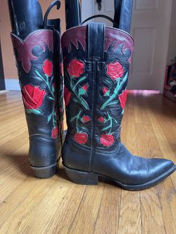 Montana Cowboy Boots Women’s Size 7.5 Rose Embellished