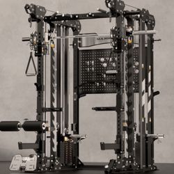 We Finance- Free Local Delivery - Major B17 Flying Fortress Squat Rack Power Cage Functional Trainer with Smith Machine