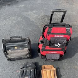 Husky rolling tool bag And Assorted Tool Bags