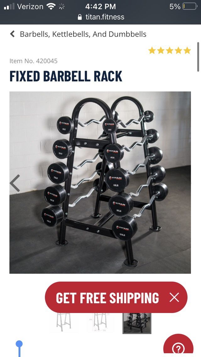 Brand New Titan Fitness Fixed Barbell Storage Rack