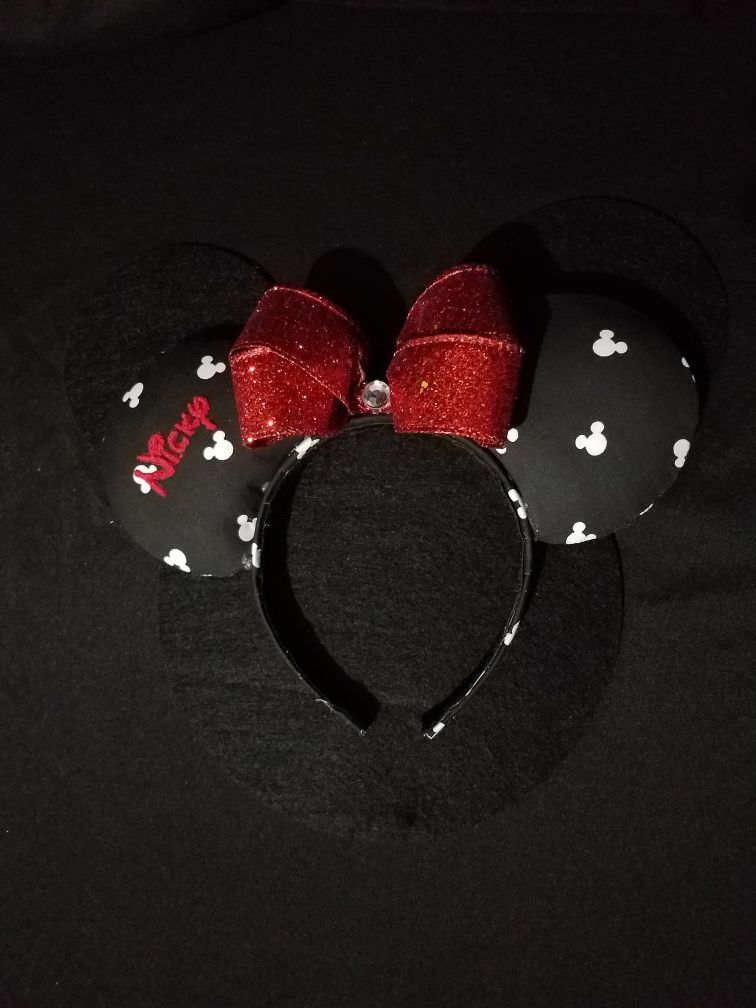 Disney Inspired Black and White Minnie Ears