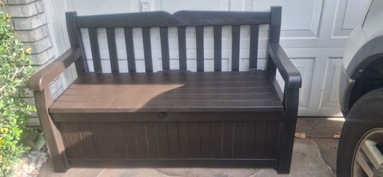 Beautiful 😍 Ketter Storage Bench lockable pvc resin Durable pool deck spa balcony outdoor furniture
