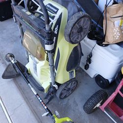 Ryobi 40V Electric Lawnmower And Trimmer