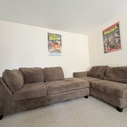 Two-piece Brown Sectional For Small Area 