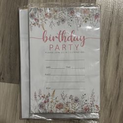 Floral Birthday Invitation Cards 