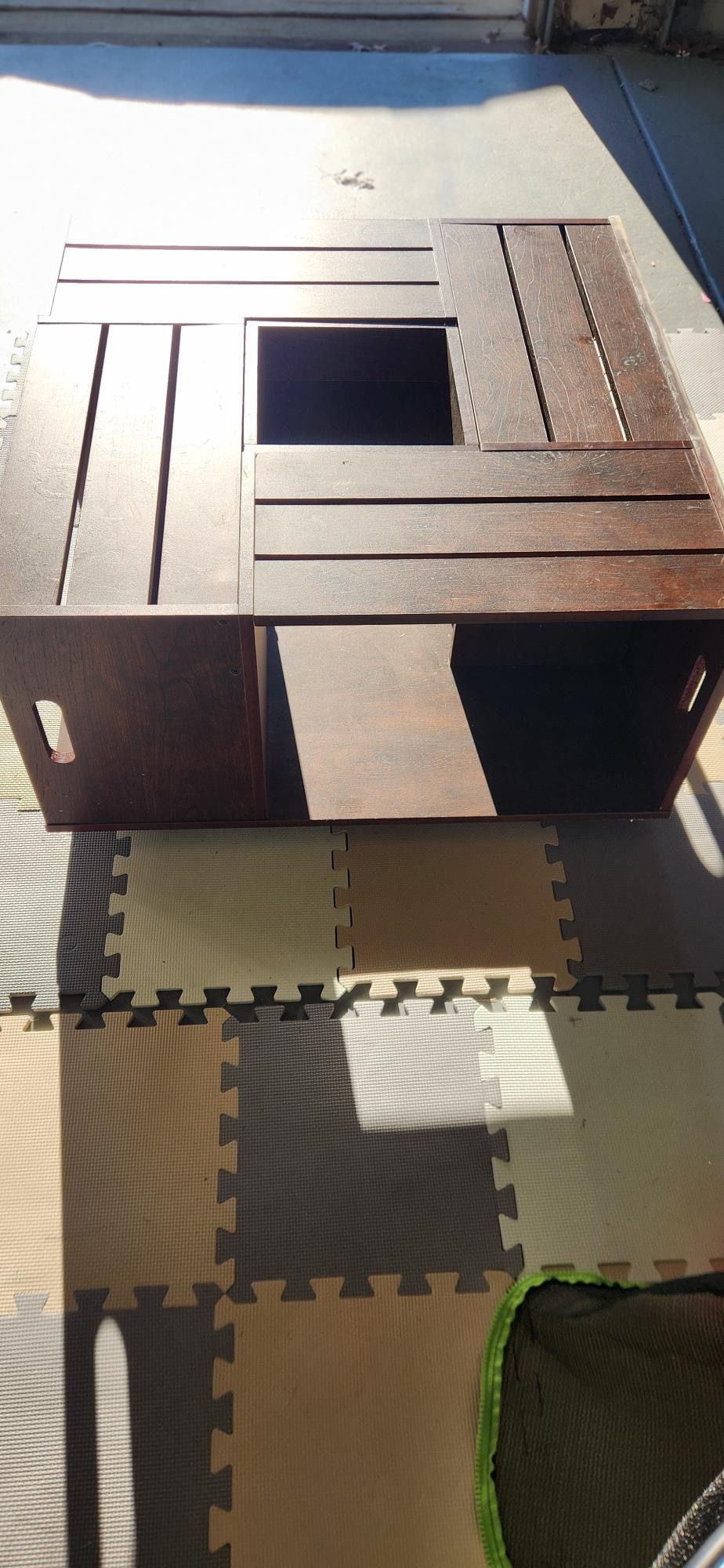 Handcrafted Wooden Coffee Table with Built-in Storage – Rustic Modern Design
