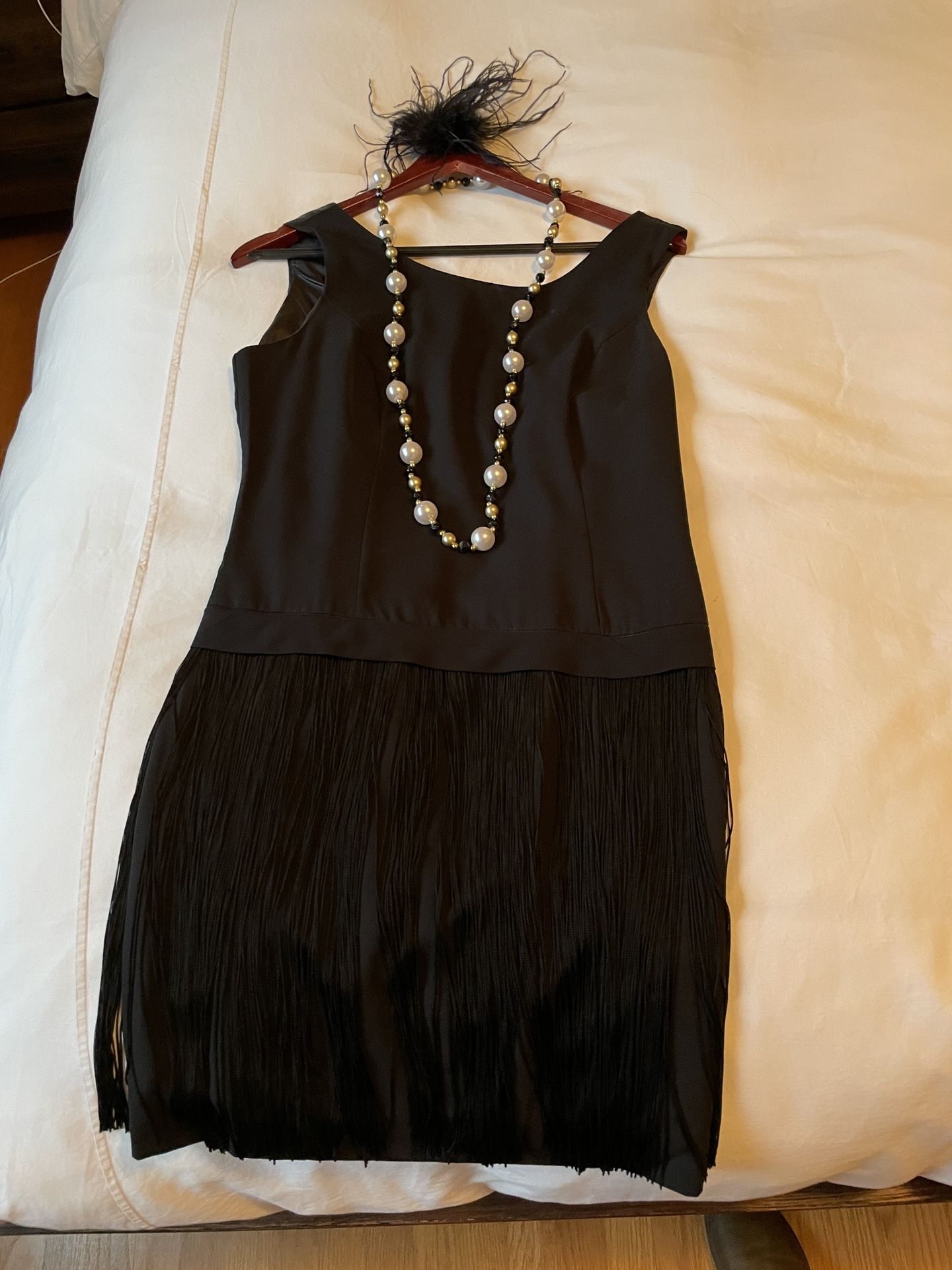 Flapper Costume With Fringe Dress And Accessories