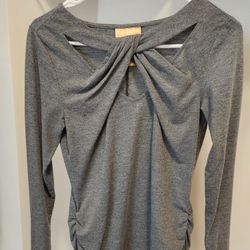 Gray Shirt Long Sleeve Cut Out Size S 