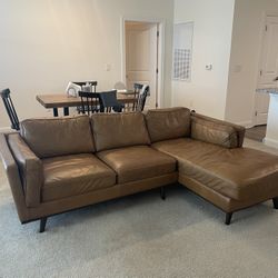 Faux Leather L-shaped Chaise Sectional Couch