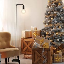 Industrial Floor Lamp with Light Bulb,Metal Tall Standing Lamp