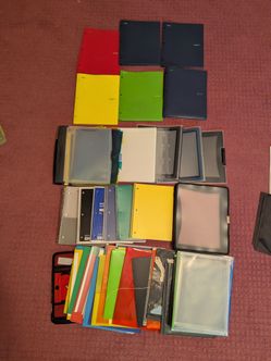 Huge lot school supplies Mead five star plastic folders, binders, notebooks, dividers, report covers