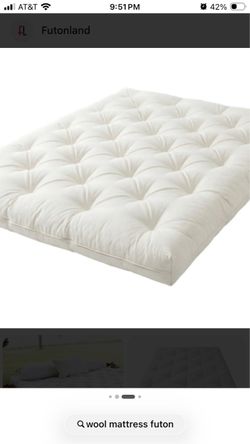 Organic cotton and wool futon style mattress