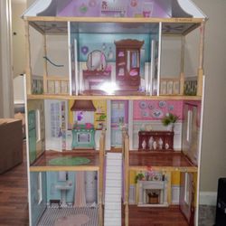 Kids 4' Tall Wooden Dollhouse