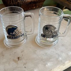NFL Cowboys And Chargers Glass Cups