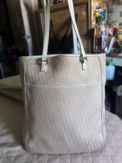 Christian Dior pink trotter canvas shoulder tote