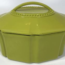 Issac Mizrahi Designer Lime Green Enamel Cast Iron 6 Quart Dutch Oven Lidded Pot