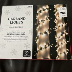 200 Hobby Lobby 15 Ft Garland Lights 2 Replacement Fuses Included-Green Wire