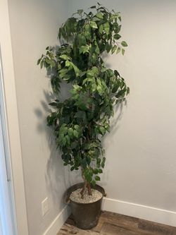 Fake Tree With Tin Planter