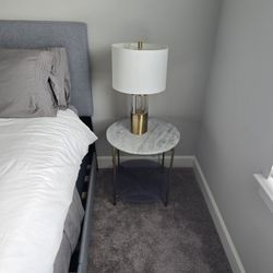 Marble End Table With Lamp