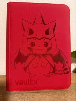9 Pocket VaultX Binder featuring Pikachu w Charizard Poncho