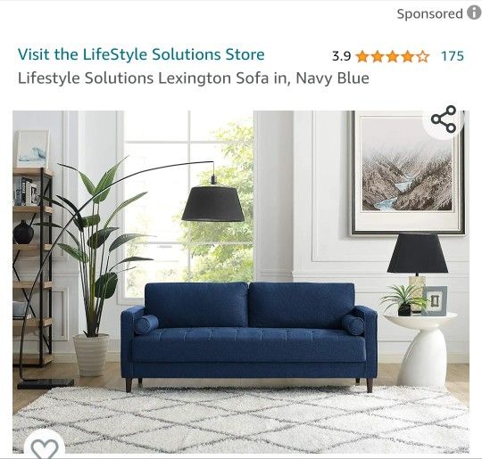 LifeStyle Solutions Navy Blue Couch for Sale in Jacksonville, FL OfferUp