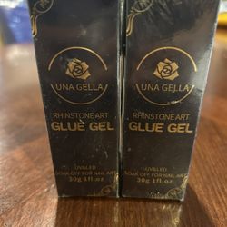 2 Pack UNA Gella Rhinestone Art Glue Gel UV & LED