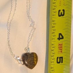 Tiger's Eye Heart Necklace