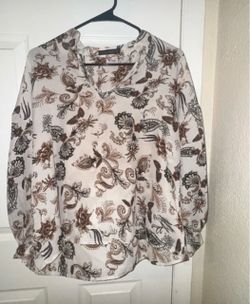 Paisley Floral Print Long Sleeve Blouse