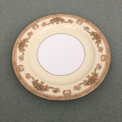 Noritake China GOLDANA 7284 Gold Encrusted Floral Vase 10" Dinner Plate Hand Painted in Japan Early 1930s