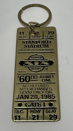 San Francisco 49ers Vintage Super Bowl XIX Championship Key Chain Stanford Stadium Vs Miami Dolphins