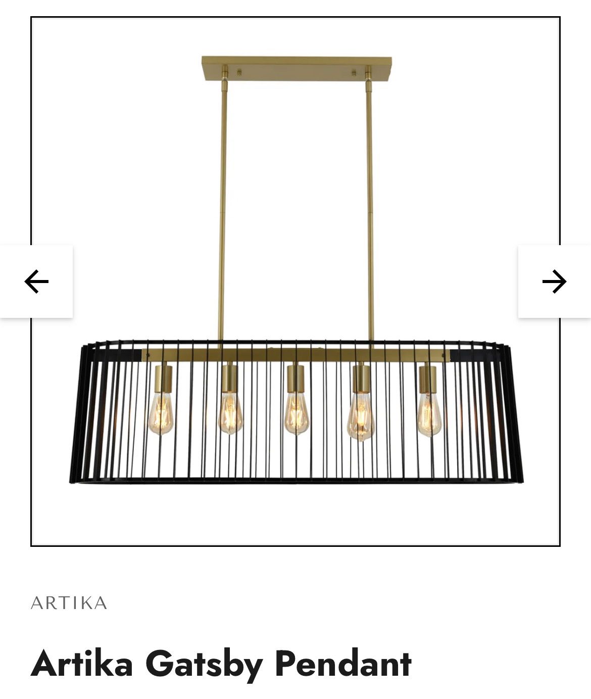 New ARTIKA GATSBY PENDANT