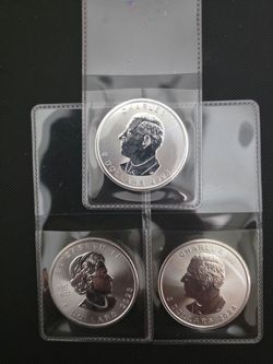 Silver 1 oz 2023 2024 Canada Maple Leaf BU