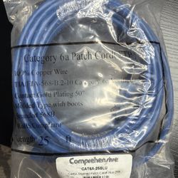 Comprehensive Cat6A Shielded Ethernet Cable 25ft Blue STP 10Gbps