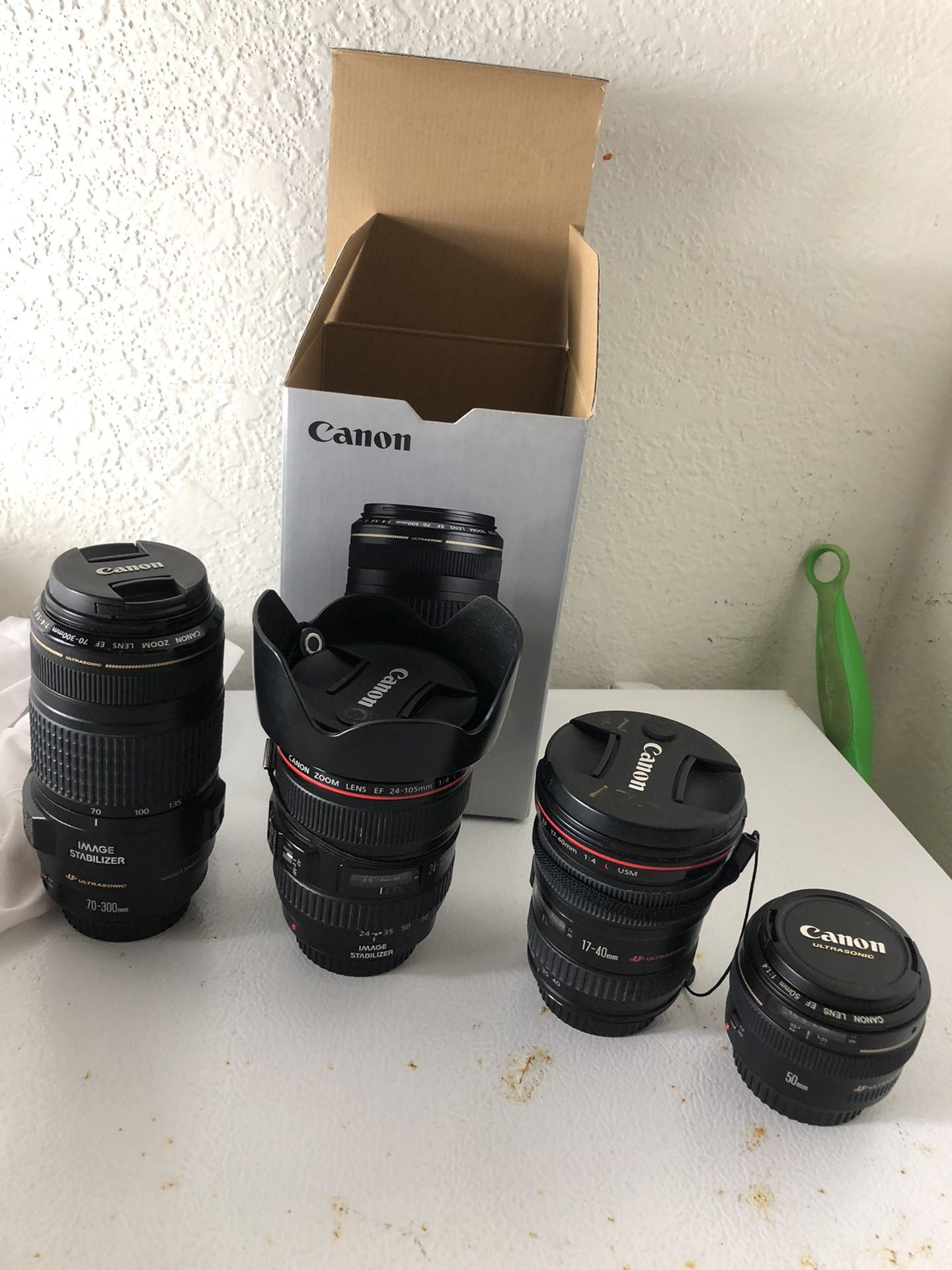Canon Lenses 70-300, 24-105, 17-40, 50mm 1.4