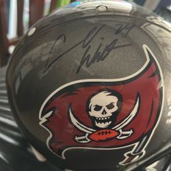Autographed Cadillac Williams Bucs Helmet-Full Size Riddell Helmet