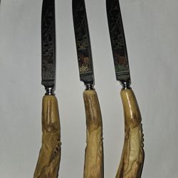 (3) Solingen Anton Wingen J5 Carving Knives