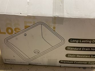 Los Flexi LFBUMR 2015F Ceramic Undermount Rectangular Modern White Bathroom Sink. 19.5X14.75 inch