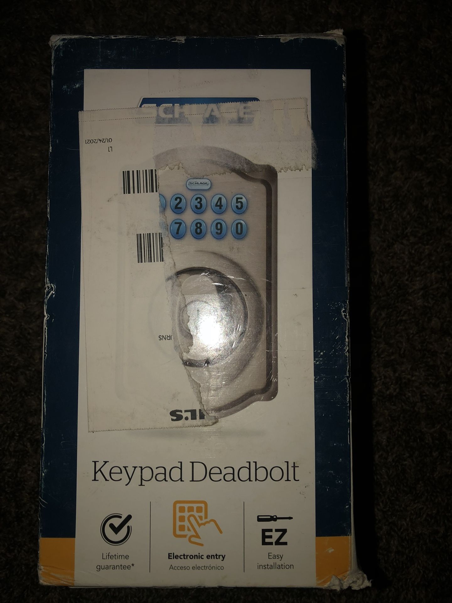 Schlage BE365VCAM619 Camelot Keypad Deadbolt - Satin Nickel