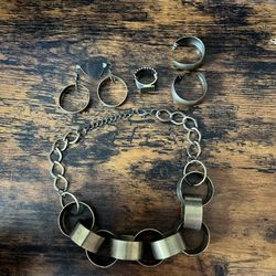 Brass Tone Jewelry Lot