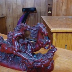 Running Horse Vaastu Statue Made with Polystone Marble Finish Washable Material