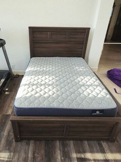 Queen size Bed Frame with Mattress