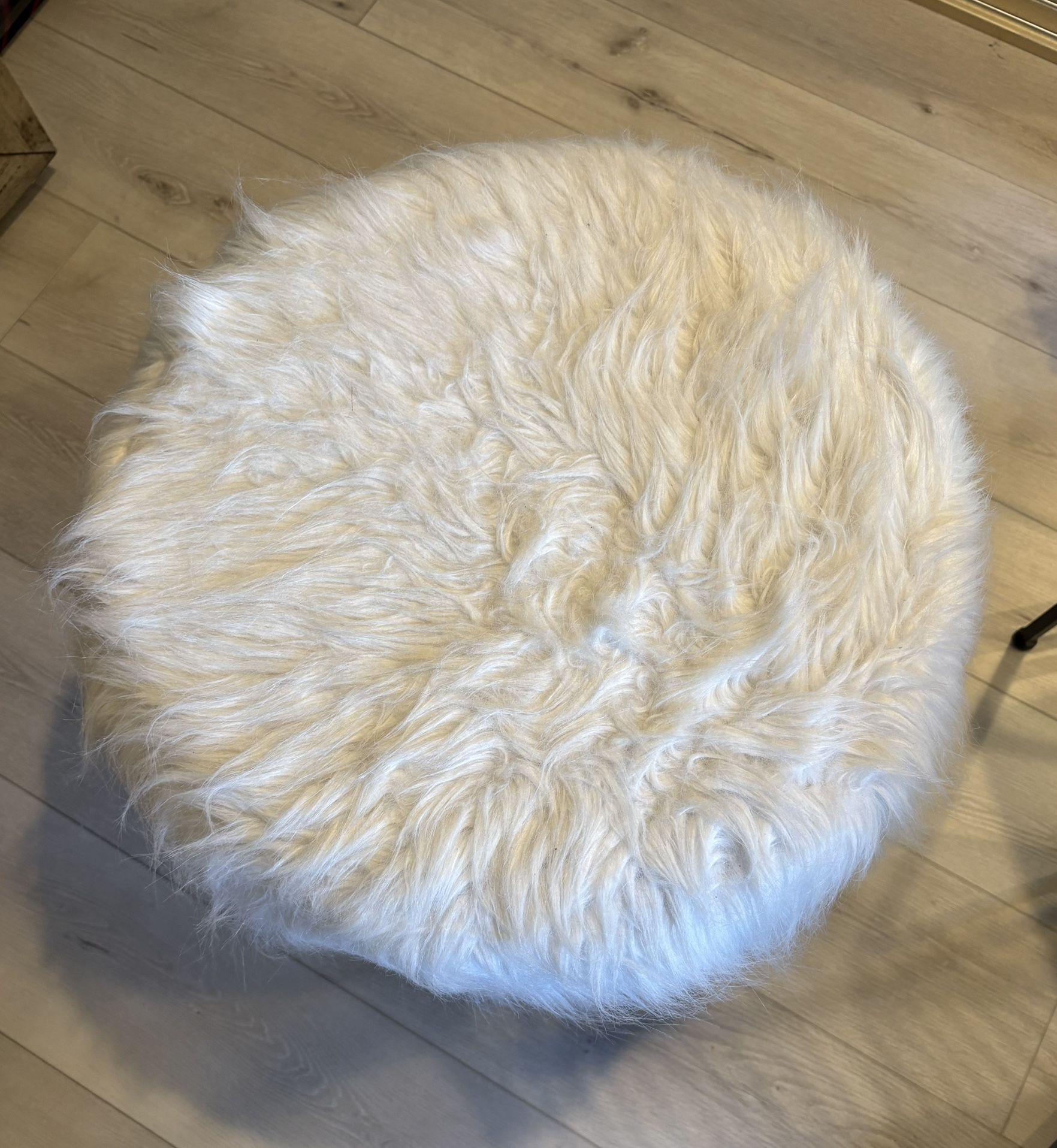 Faux Fur Ottoman 
