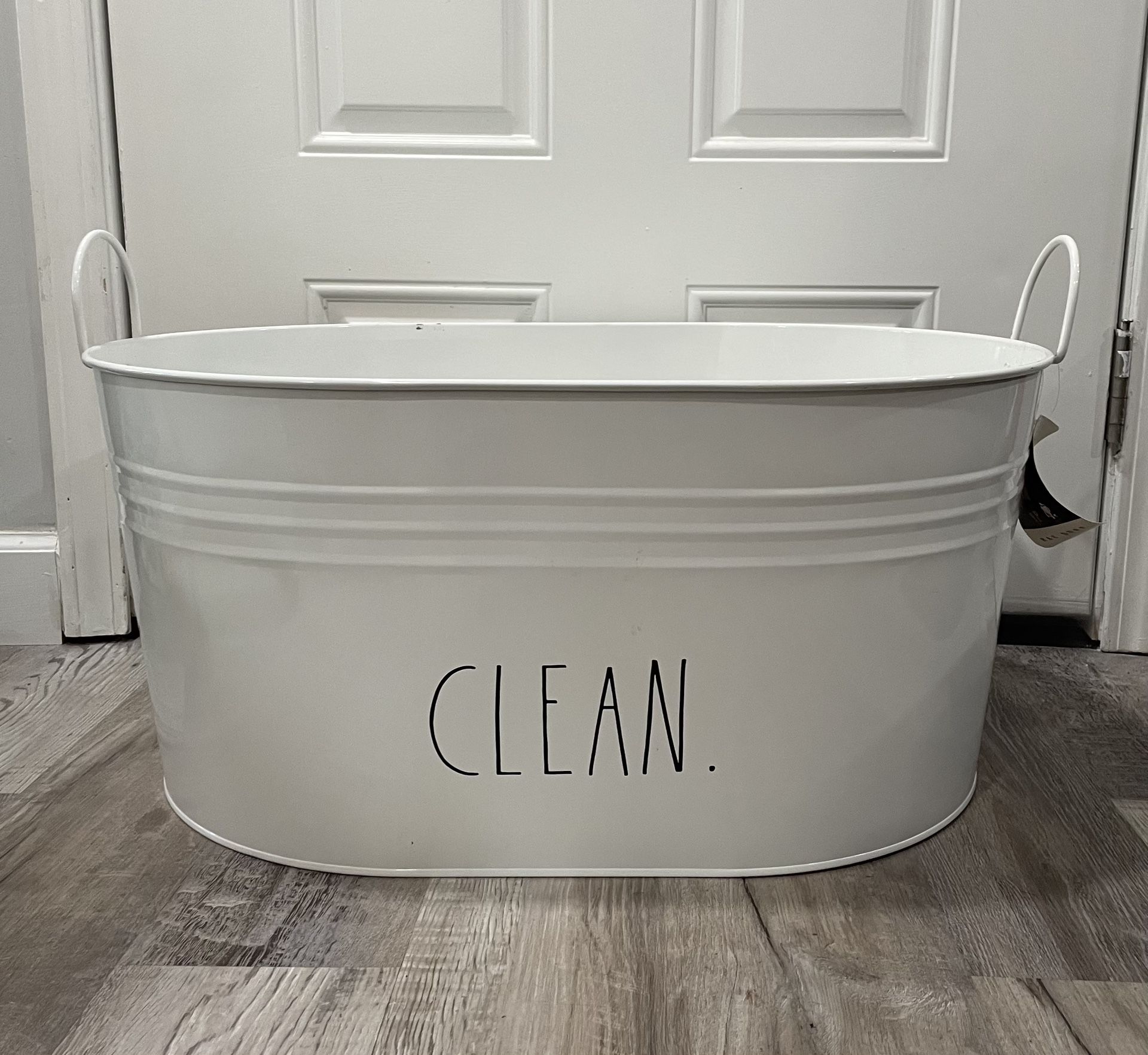 Large Laundry Tub Hamper Rae Dunn Clean NEW Metal Very Nice!